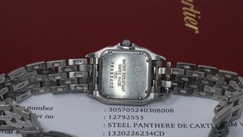 Cartier Panthere SM 22mm Steel Silver Dial Quartz Ladies Watch w/ papers