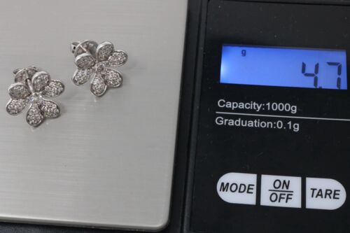 Frivole Flower Diamond Earrings 14K White Gold 1.45ctw Unbranded