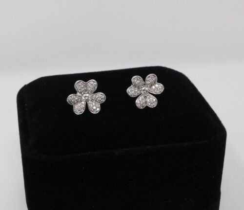 Frivole Flower Diamond Earrings 14K White Gold 1.45ctw Unbranded
