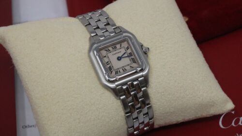 Cartier Panthere SM 22mm Steel Silver Dial Quartz Ladies Watch w/ papers