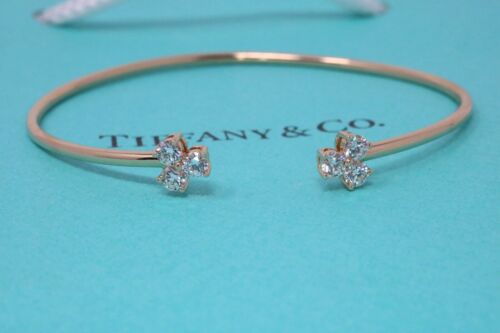 Tiffany & Co Aria Rose Gold Diamond Cuff Bracelet .59ctw 18K