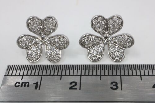 Frivole Flower Diamond Earrings 14K White Gold 1.45ctw Unbranded