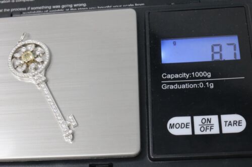 Tiffany & Co Kaleidoscope Key Yellow Diamond Pendant 18k & Platinum