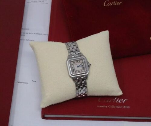 Cartier Panthere SM 22mm Steel Silver Dial Quartz Ladies Watch w/ papers