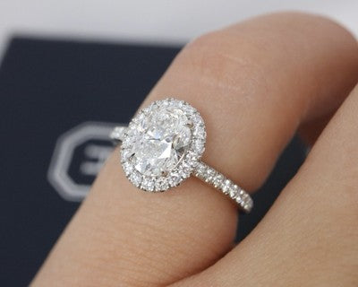 Harry Winston The One Oval Diamond Engagement Ring Pave 1.27ctw E/ VVS