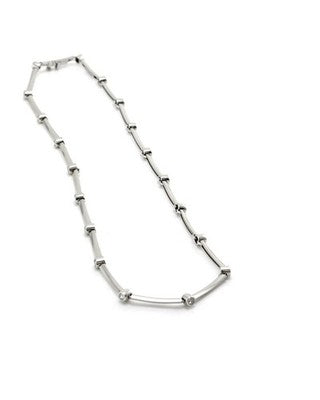 Tiffany & Co Platinum Diamond Bezel Bar Link Station Collar Necklace