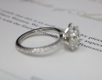 Harry Winston The One Oval Diamond Engagement Ring Pave 1.27ctw E/ VVS