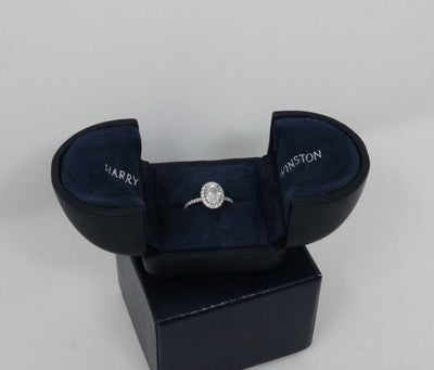 Harry Winston The One Oval Diamond Engagement Ring Pave 1.27ctw E/ VVS