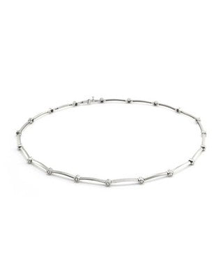 Tiffany & Co Platinum Diamond Bezel Bar Link Station Collar Necklace