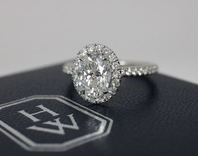 Harry Winston The One Oval Diamond Engagement Ring Pave 1.27ctw E/ VVS