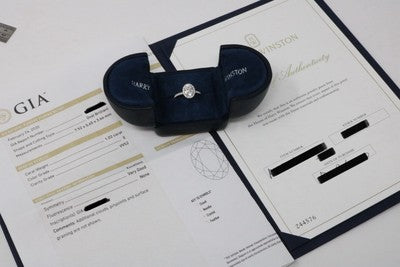Harry Winston The One Oval Diamond Engagement Ring Pave 1.27ctw E/ VVS