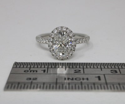 Harry Winston The One Oval Diamond Engagement Ring Pave 1.27ctw E/ VVS