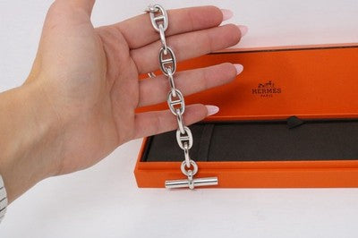 HERMES Bracelet Chaine d'ancre Large Model 925 Sterling Silver