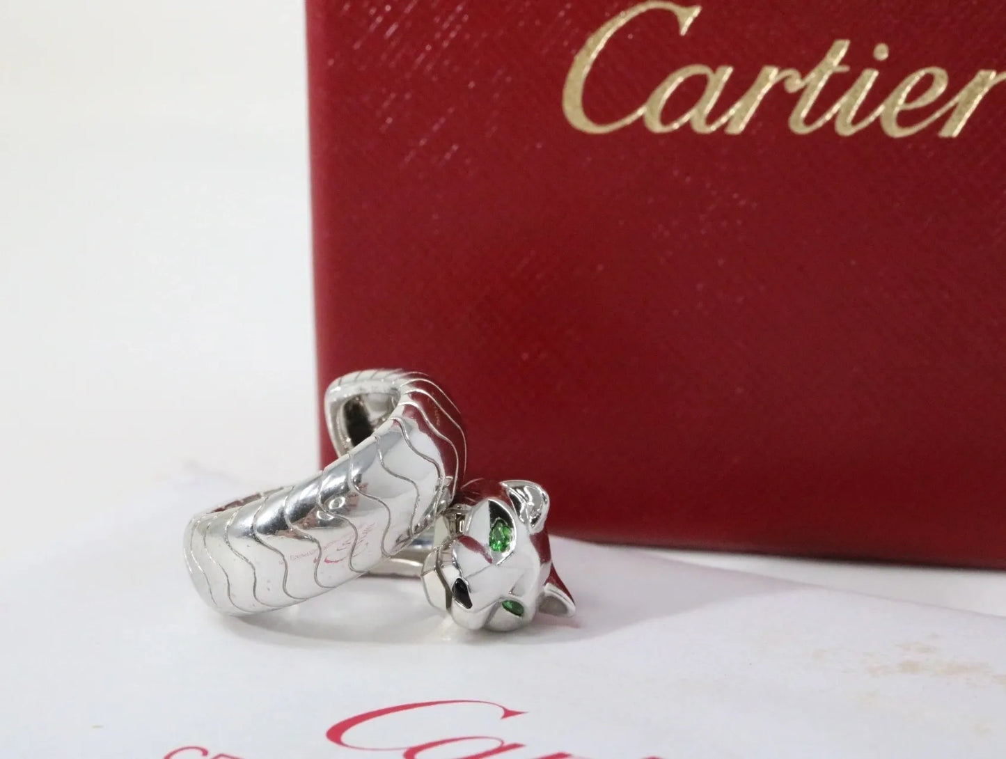 Cartier 18K WHITE GOLD LAKARDA PANTHERE RING