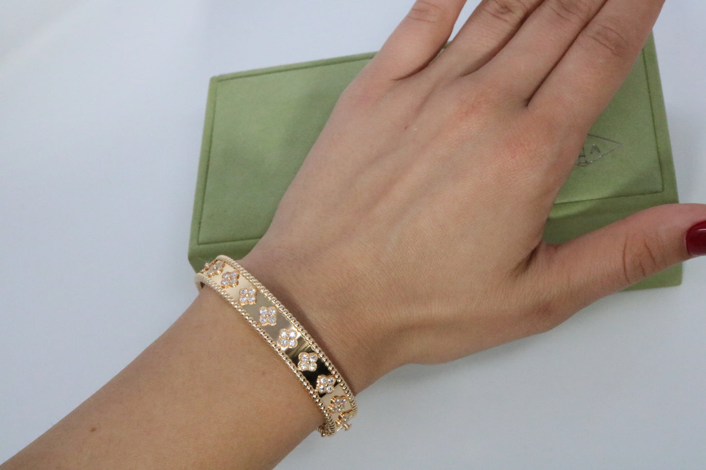 New Van Cleef & Arpels Perlee Clover Rose Gold diamond bracelet