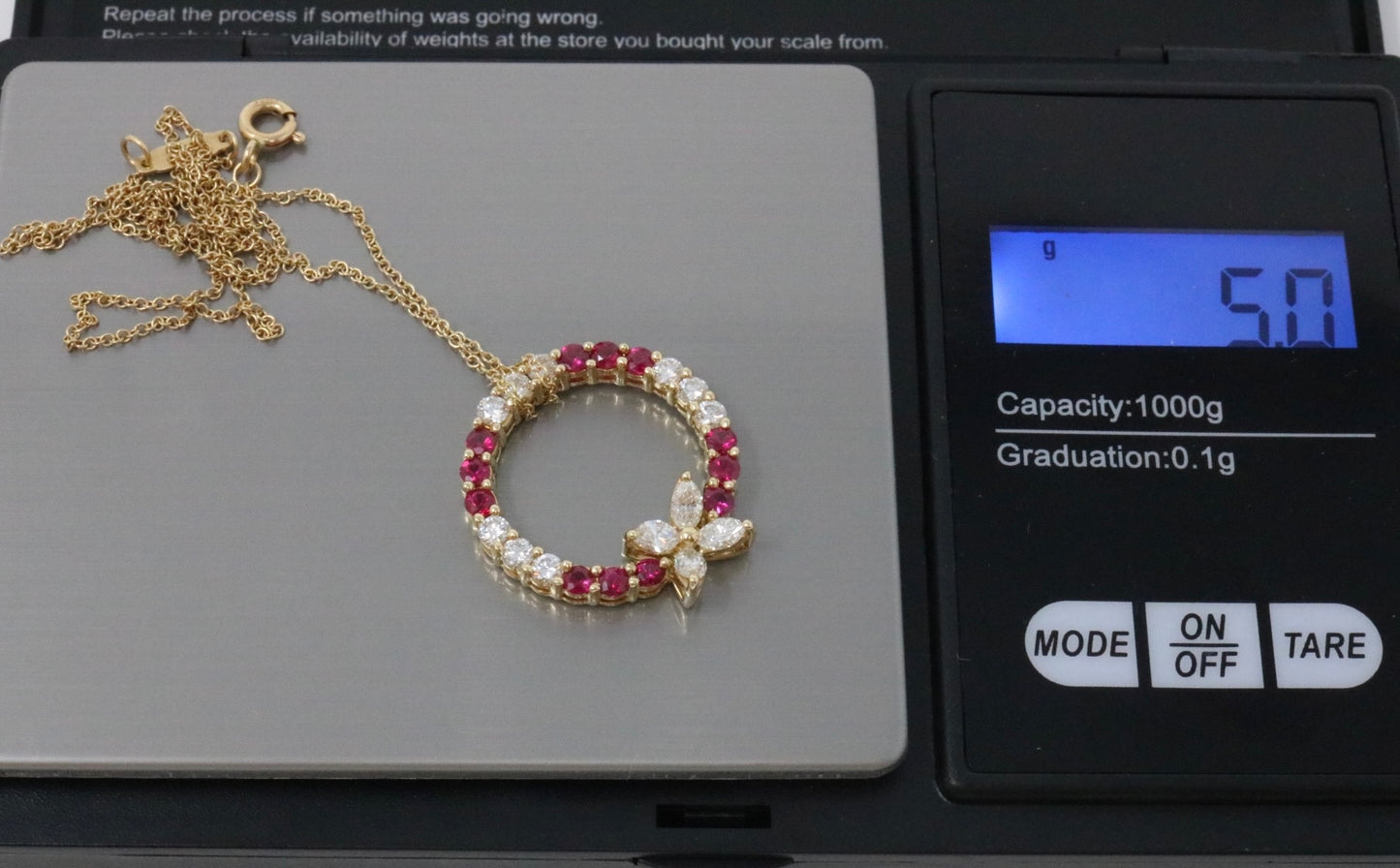 Tiffany & Co Victoria 1.37ctw Ruby & Diamond Pendant Necklace