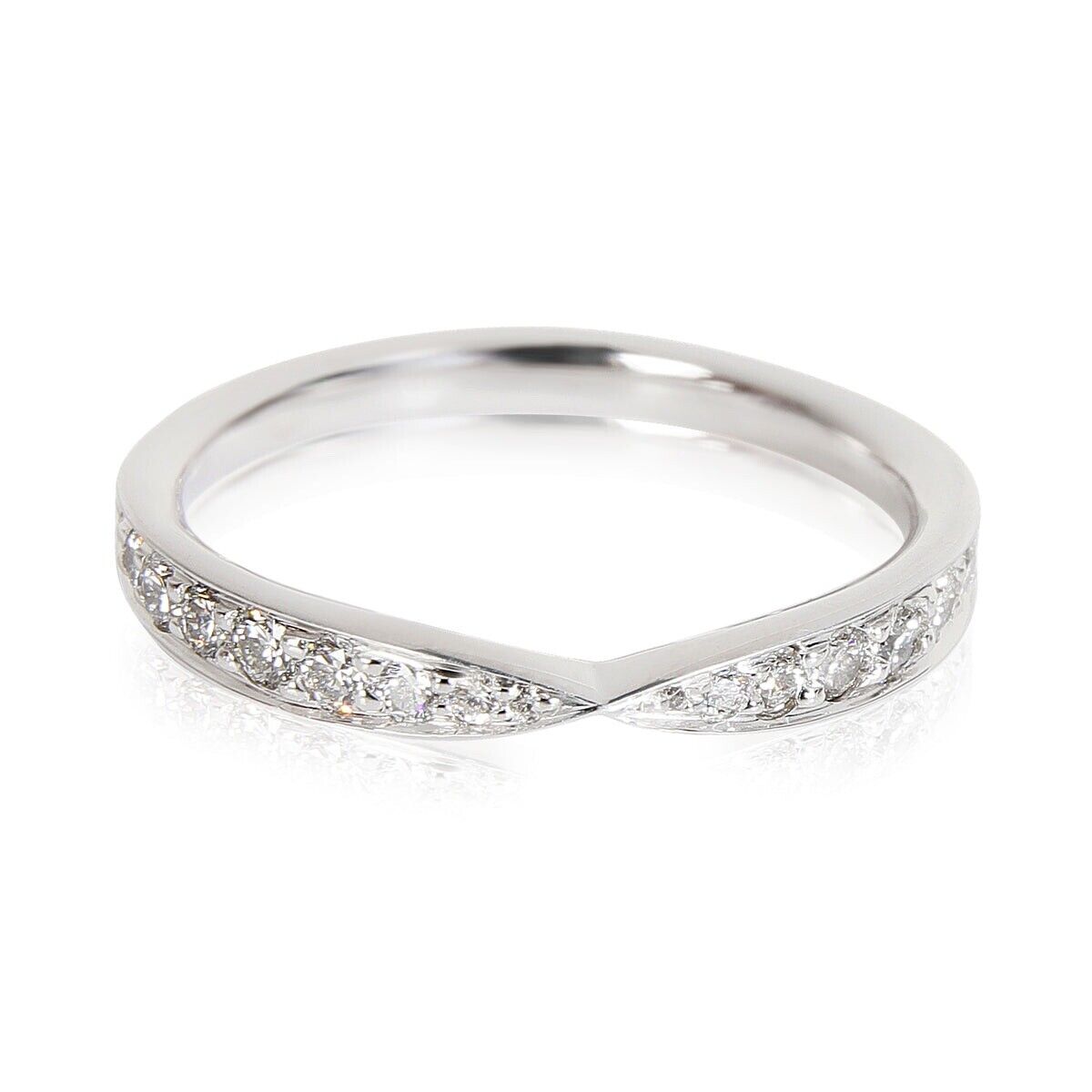 Tiffany & Co Harmony Platinum Diamond 1.8mm Wedding Band Anniversary Ring