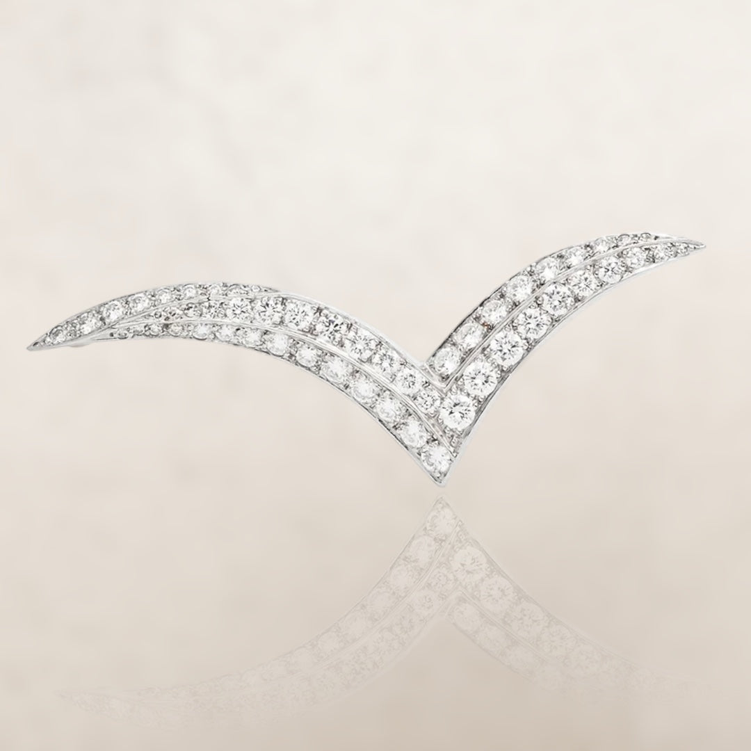 Tiffany & Co Platinum & Diamond Pin Brooch SEAGULL 1.40ct Large