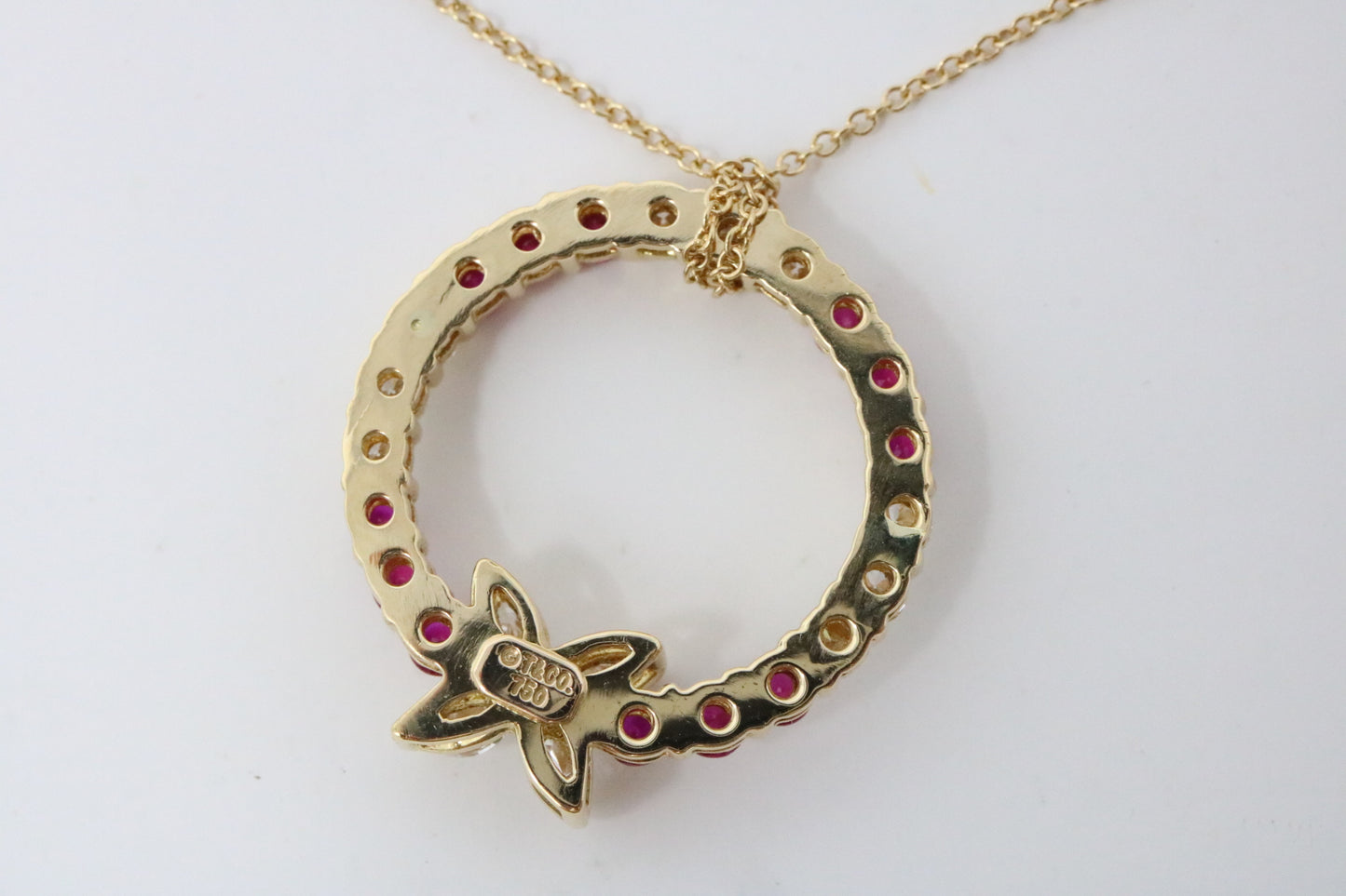 Tiffany & Co Victoria 1.37ctw Ruby & Diamond Pendant Necklace