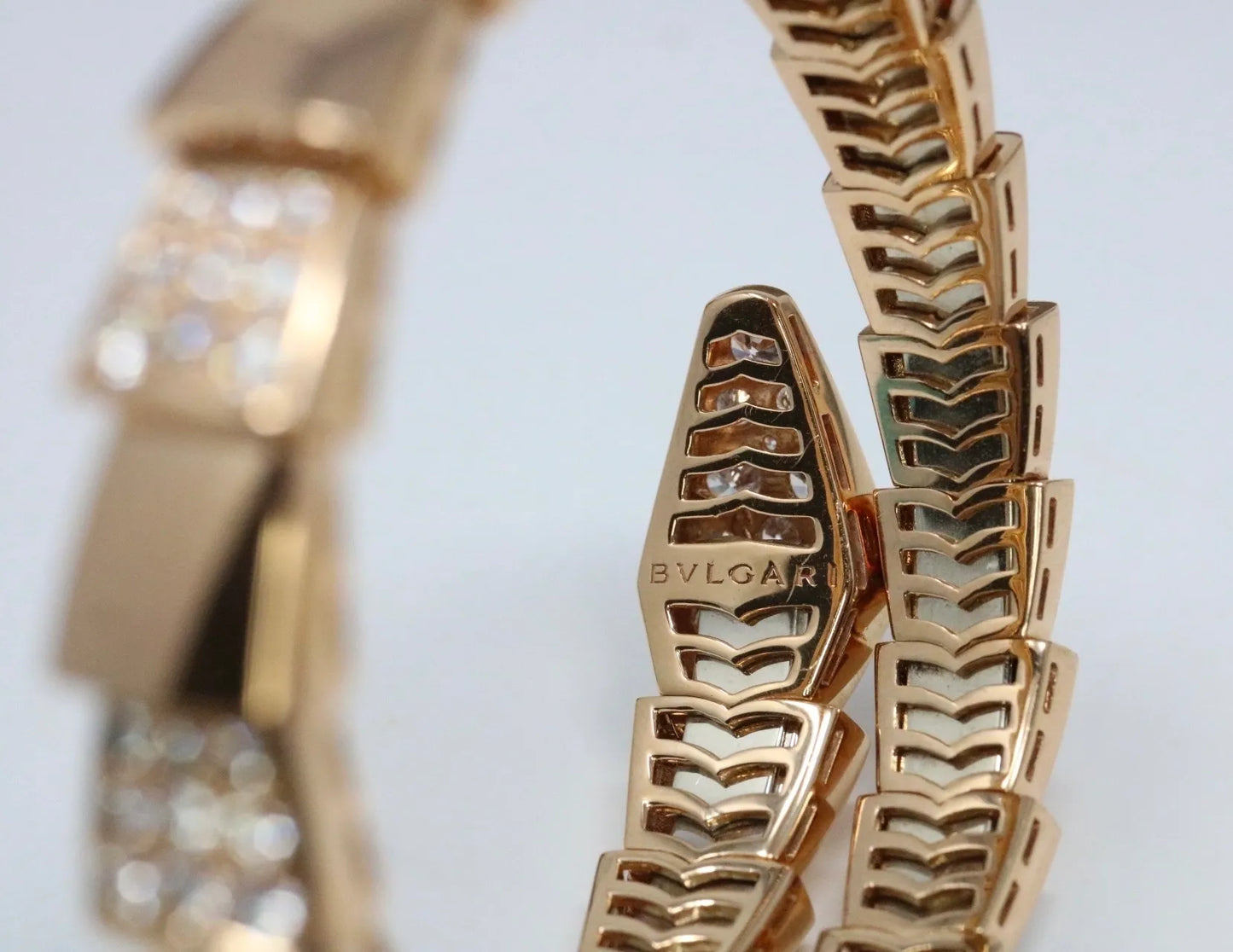 Bvlgari Serpenti Viper 5.00ct Diamond Bracelet Medium Rose Gold 345211