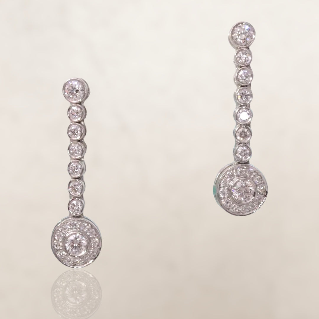 Tiffany & Co .82ctw Diamond Earrings Jazz Dangle Drop Platinum Legacy