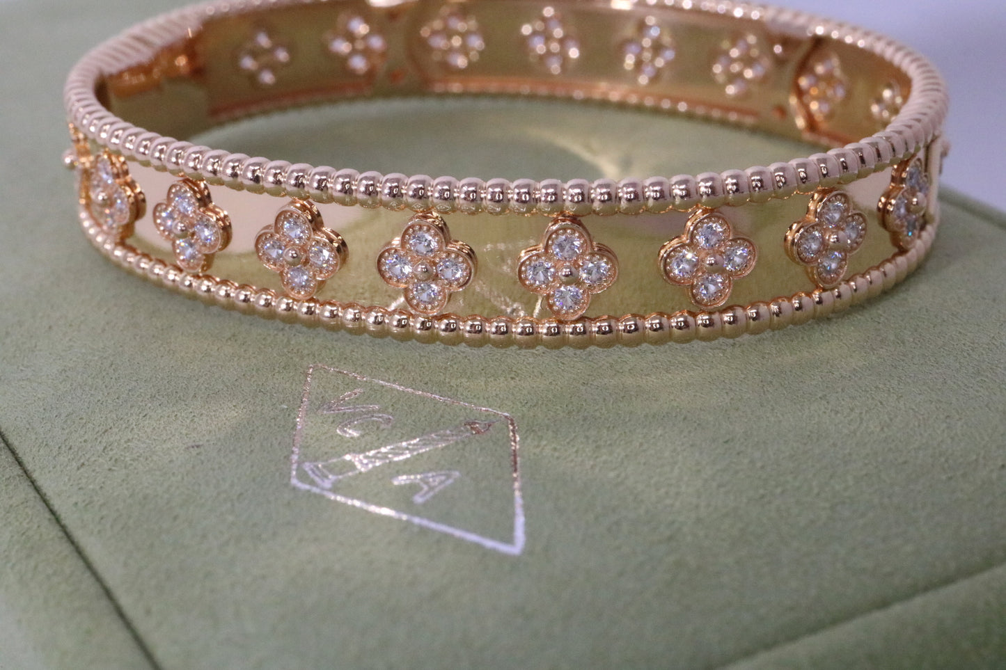 New Van Cleef & Arpels Perlee Clover Rose Gold diamond bracelet