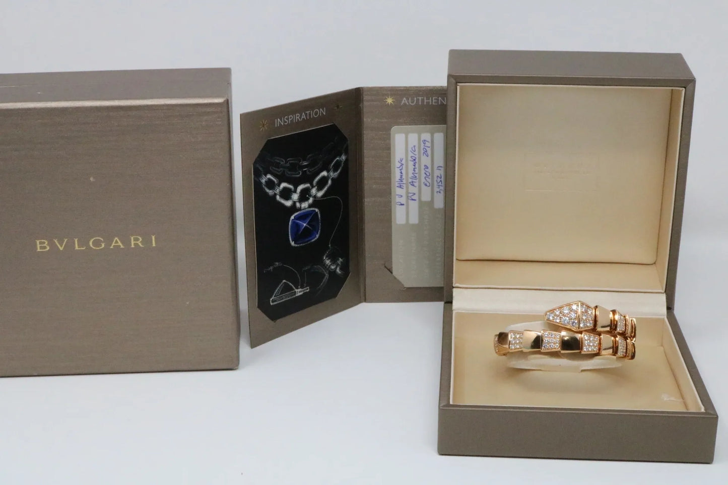 Bvlgari Serpenti Viper 5.00ct Diamond Bracelet Medium Rose Gold 345211