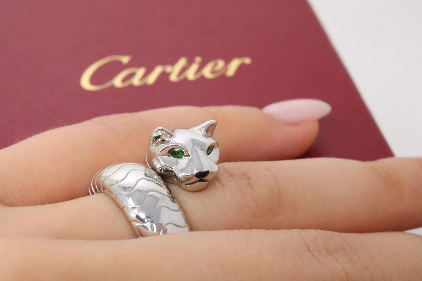 Cartier 18K WHITE GOLD LAKARDA PANTHERE RING