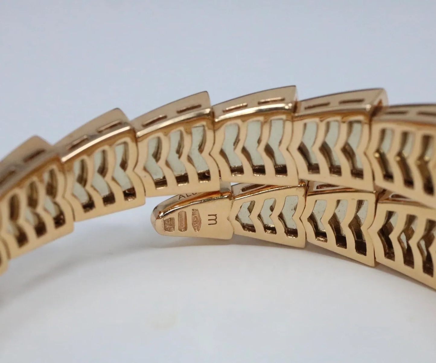 Bvlgari Serpenti Viper 5.00ct Diamond Bracelet Medium Rose Gold 345211