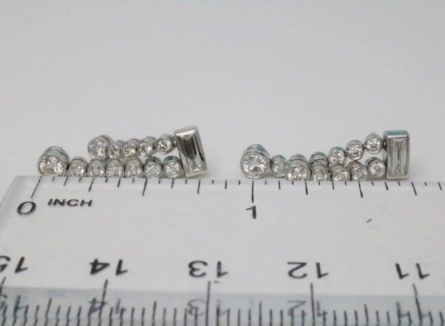 Tiffany & Co Platinum .93CTW Diamond Jazz Drop Earrings