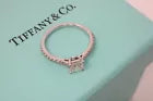 Tiffany & Co Platinum Novo Princess Cut Diamond Engagement Ring .77ct H VS1