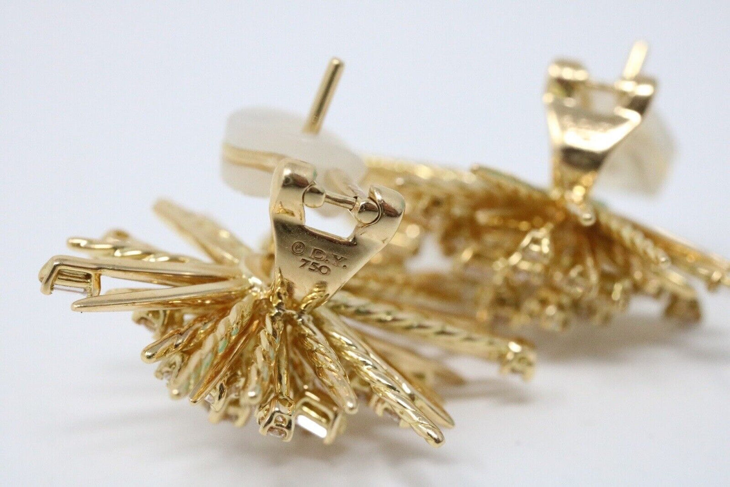 DAVID YURMAN 18K GOLD LARGE SUPERNOVA CLIMBER DIAMOND EARRINGS