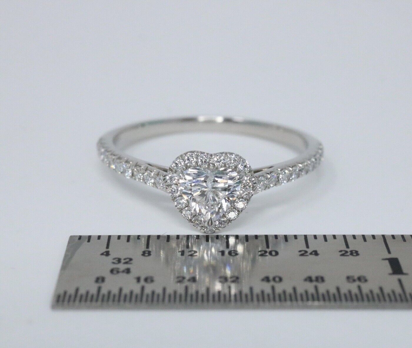 Tiffany & Co Soleste Platinum Heart Diamond Engagement Ring .60ctw VS1/D