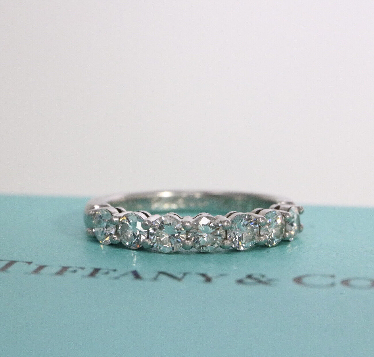 Tiffany & Co .91ct Platinum Embrace Diamond Wedding Band Ring
