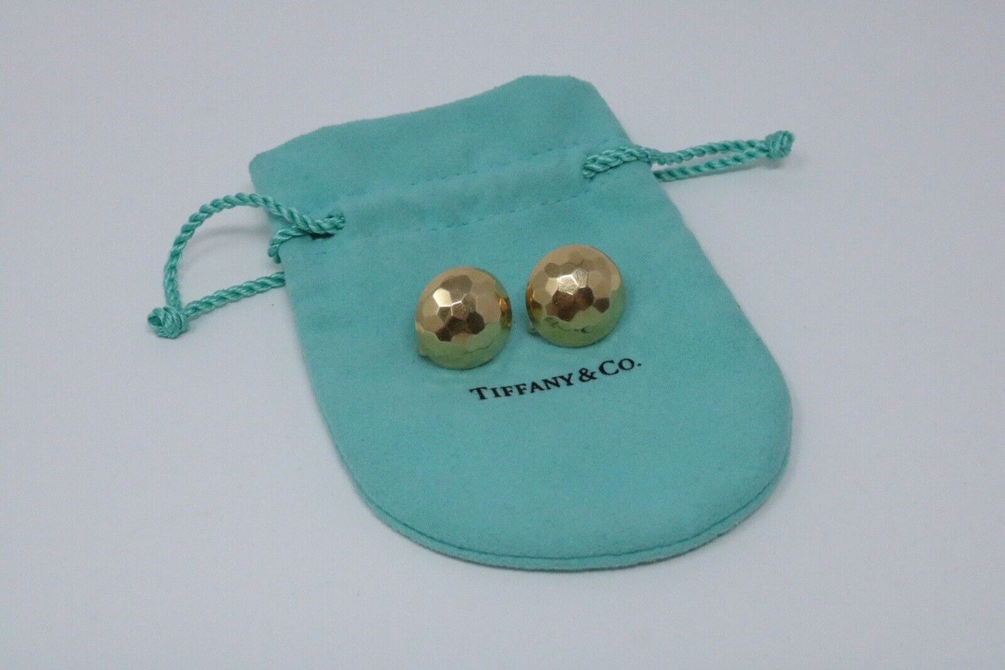 Tiffany & Co Vintage Round Faceted Stud Earrings 18k Yellow gold