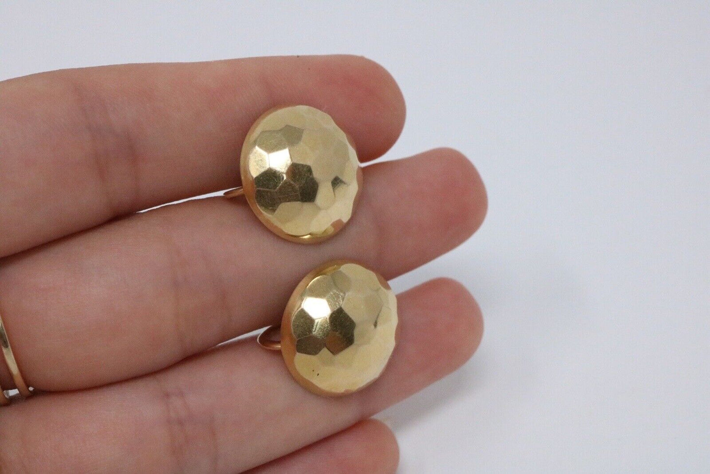 Tiffany & Co Vintage Round Faceted Stud Earrings 18k Yellow gold
