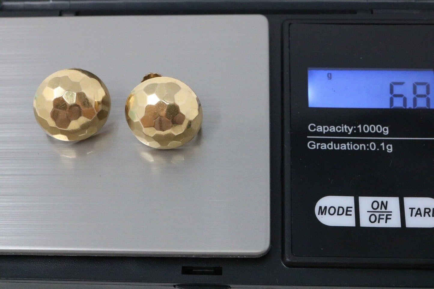 Tiffany & Co Vintage Round Faceted Stud Earrings 18k Yellow gold