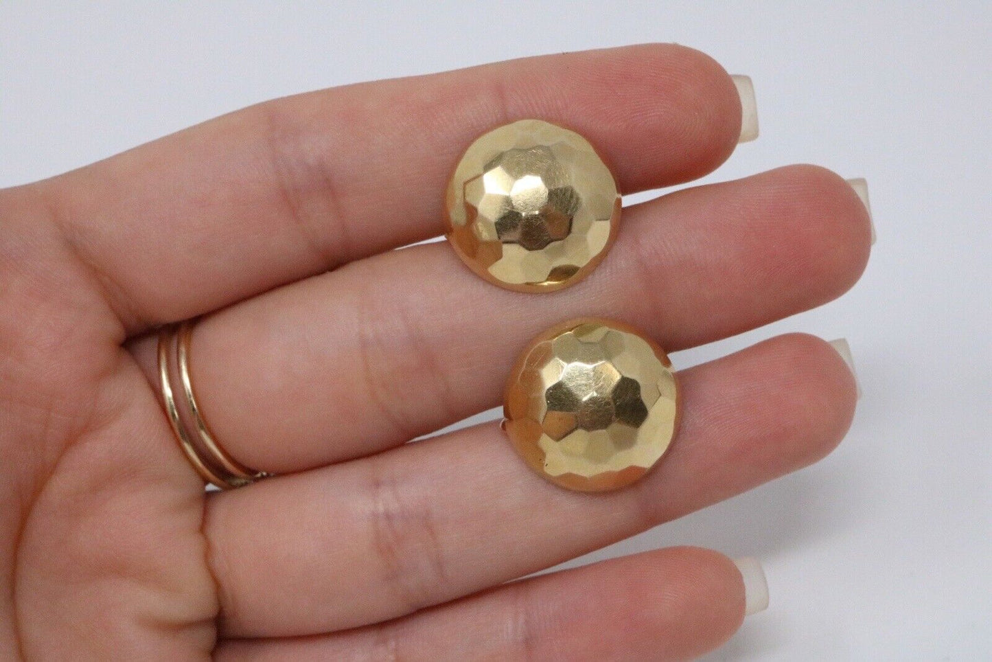Tiffany & Co Vintage Round Faceted Stud Earrings 18k Yellow gold
