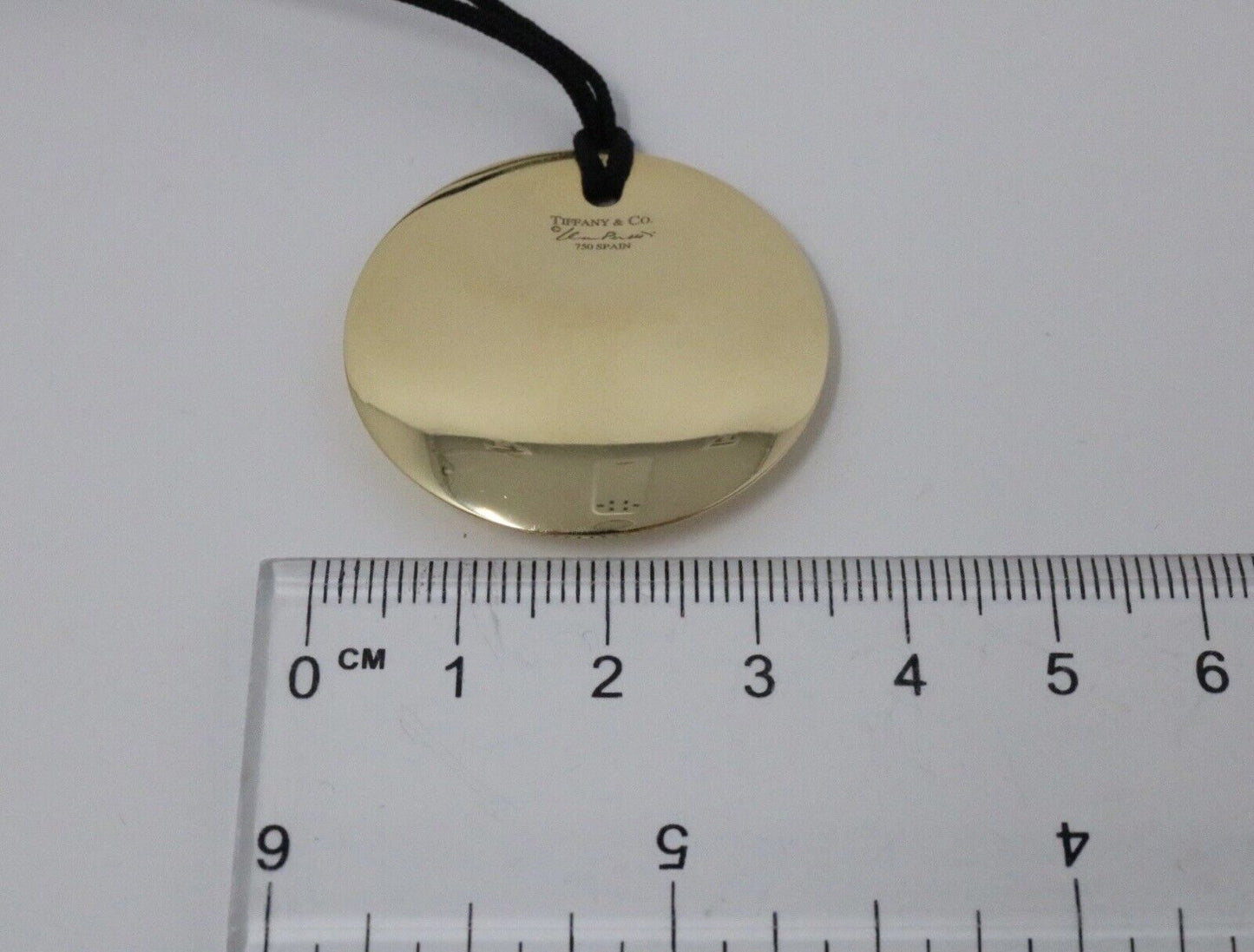 TIFFANY & CO ELSA PERETTI LARGE 18K YELLOW GOLD ROUND DISK PENDANT