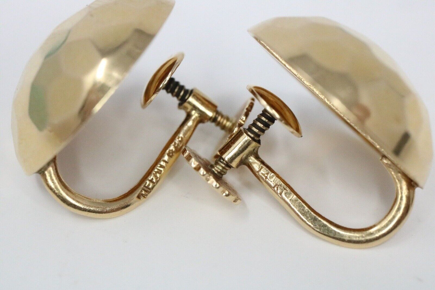 Tiffany & Co Vintage Round Faceted Stud Earrings 18k Yellow gold