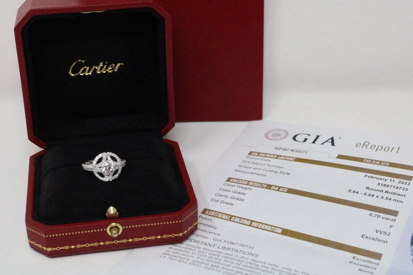 Cartier Galanterie De Cartier Round Diamond Engagement Ring 1.14ct 18K VVS2