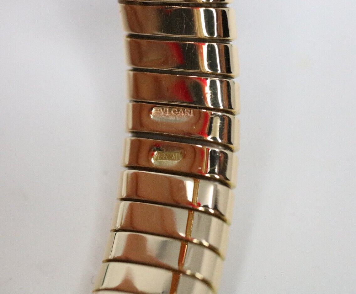 Bvlgari Tubogas Cuff Bangle Bracelet 18K Yellow Gold And Onyx