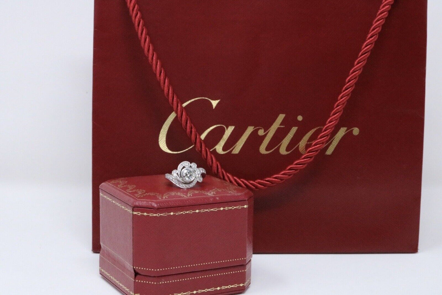 Cartier 2.20ct Diamond Engagement Ring G/VS In Platinum Rare!