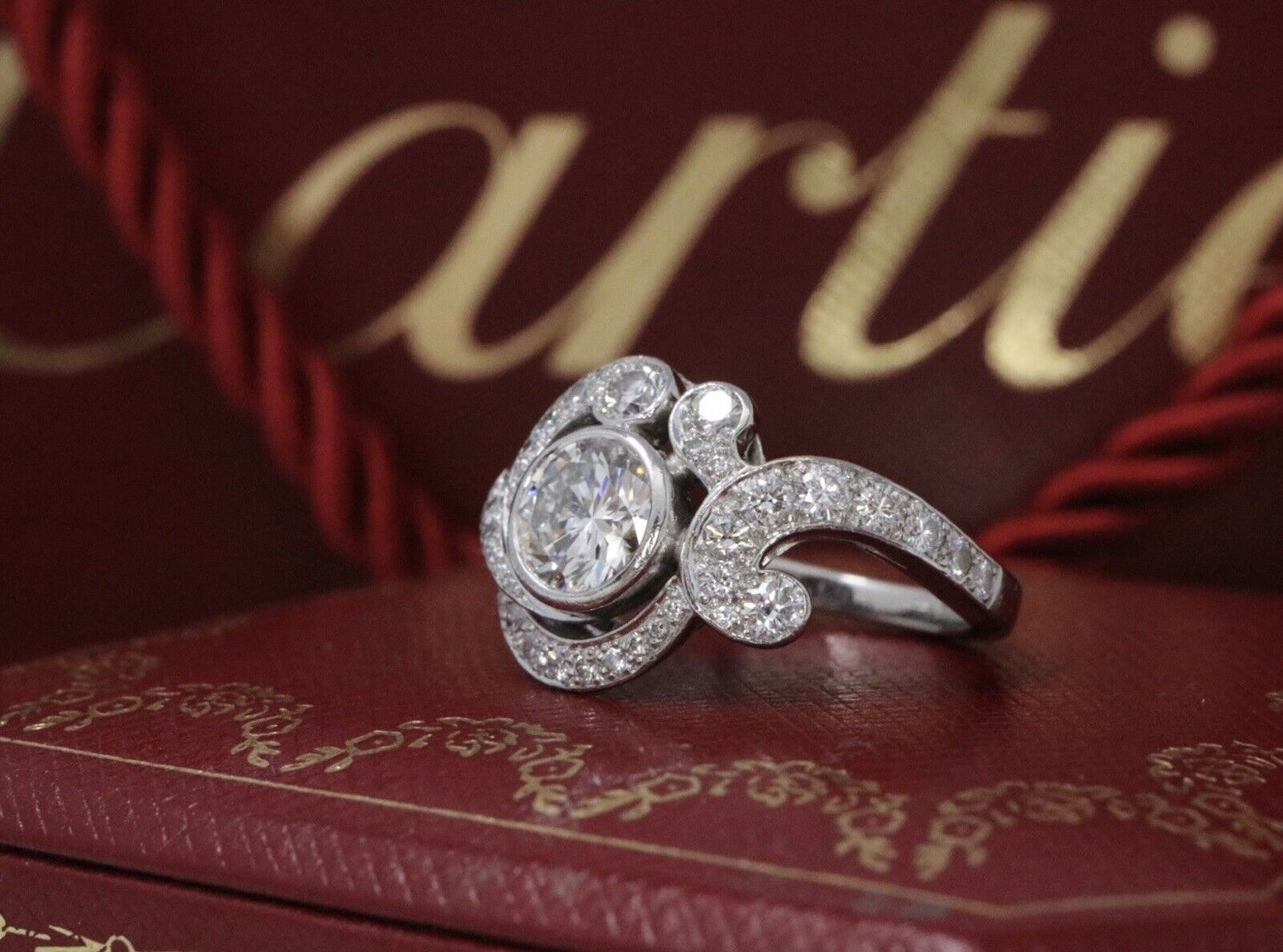 Cartier 2.20ct Diamond Engagement Ring G/VS In Platinum Rare!