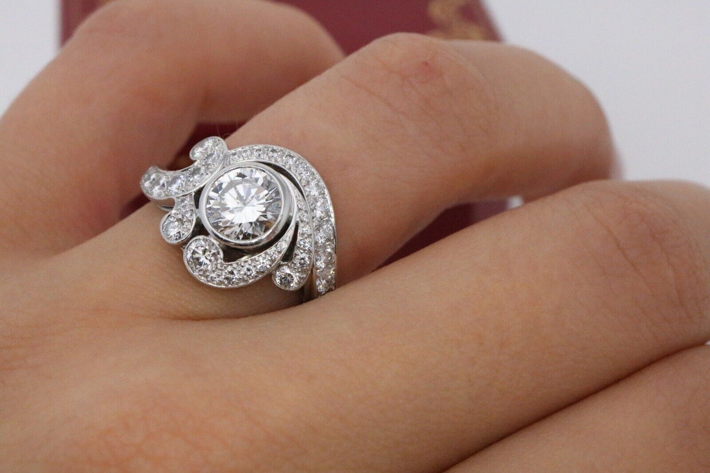 Cartier 2.20ct Diamond Engagement Ring G/VS In Platinum Rare!