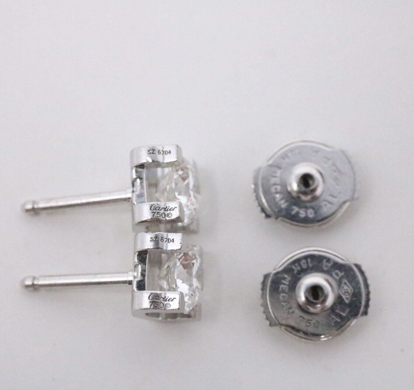 Cartier C de Cartier Diamond Stud Earrings 1.00ct G/VVS1 18K White Gold