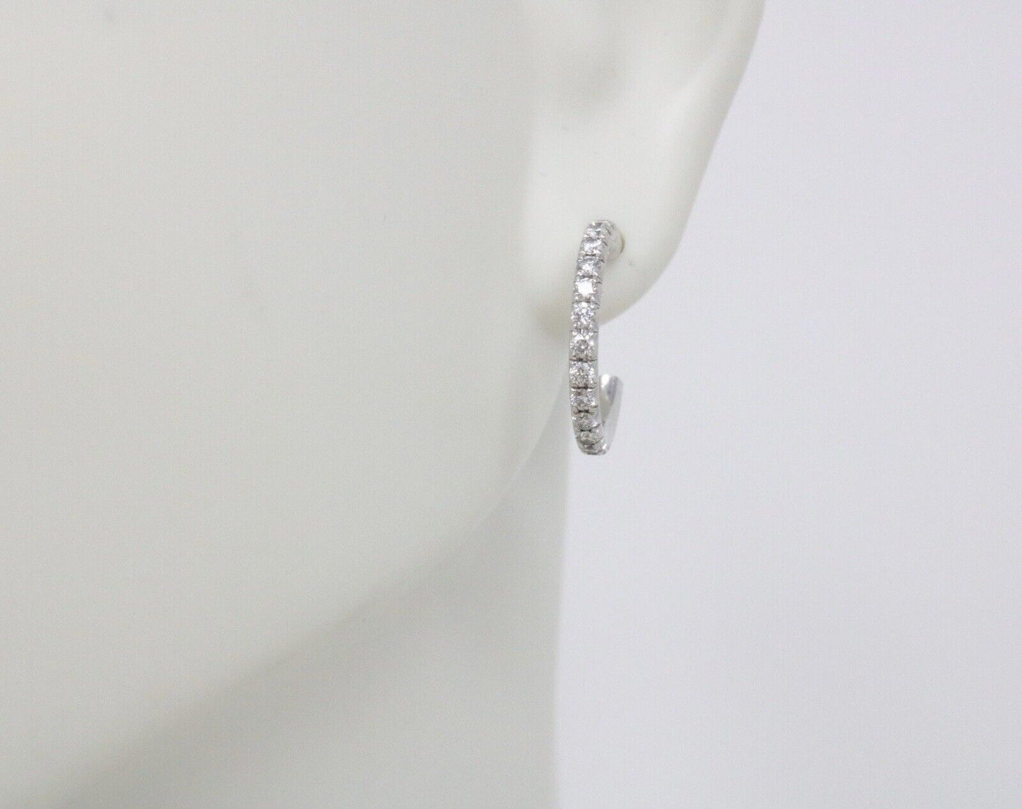 Tiffany & Co 18K Metro Round Brilliant Diamond Hoop Earrings in White Gold