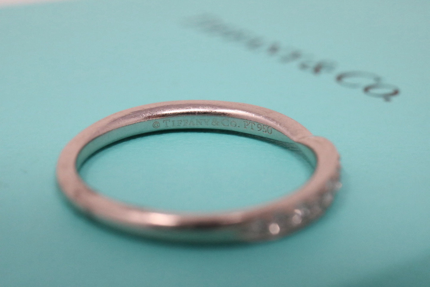 Tiffany & Co Harmony Platinum Diamond 1.8mm Wedding Band Anniversary Ring