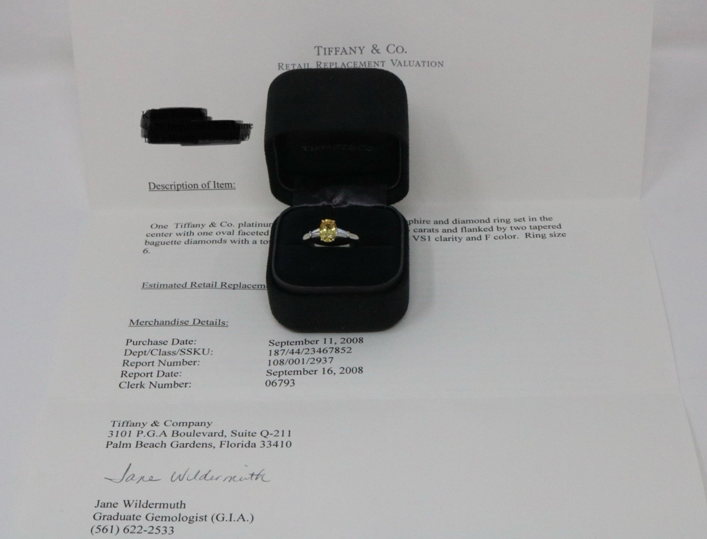 TIFFANY & CO Platinum 1.81ctw Sapphire And Diamond Oval Engagement Ring
