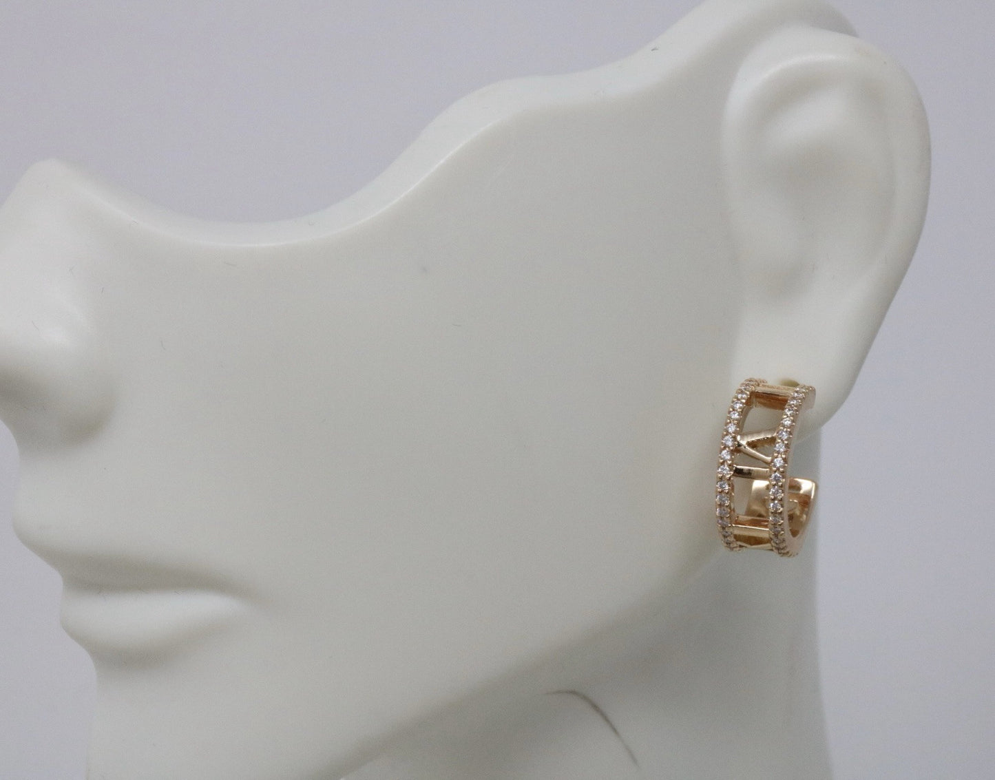 Tiffany & Co Atlas Diamond Hoop Earrings 18k Rose Gold $4500